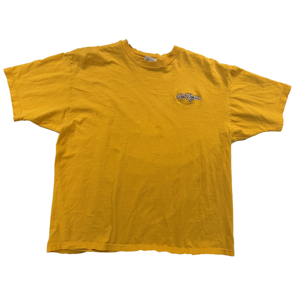 Vintage Champion Shirt Mens XL Yellow West‎ Virginia Embroidered Mountaineers